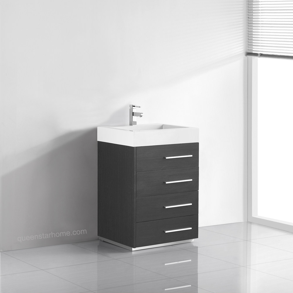 QS-AL02 24” grey bathroom vanity cabinet